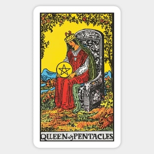 Queen of pentacles tarot Sticker